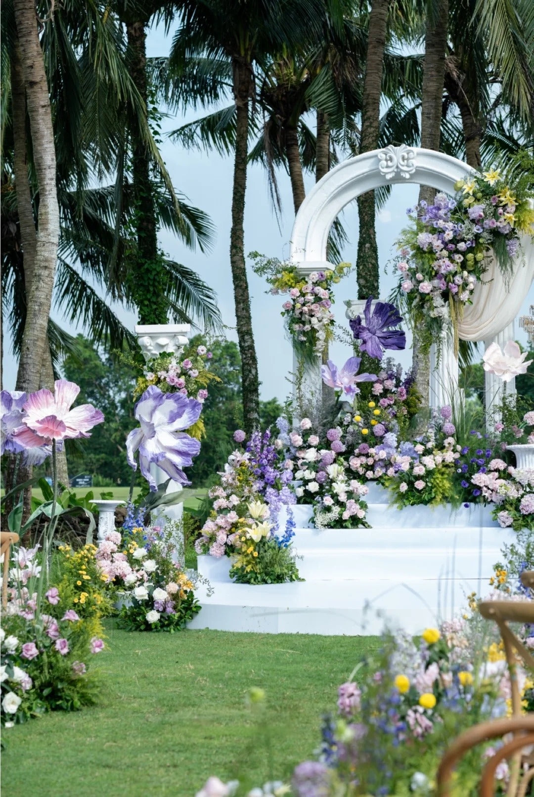 Romantic French Garden Wedding Ideas with Lavender, Pink and Yellow Flowers