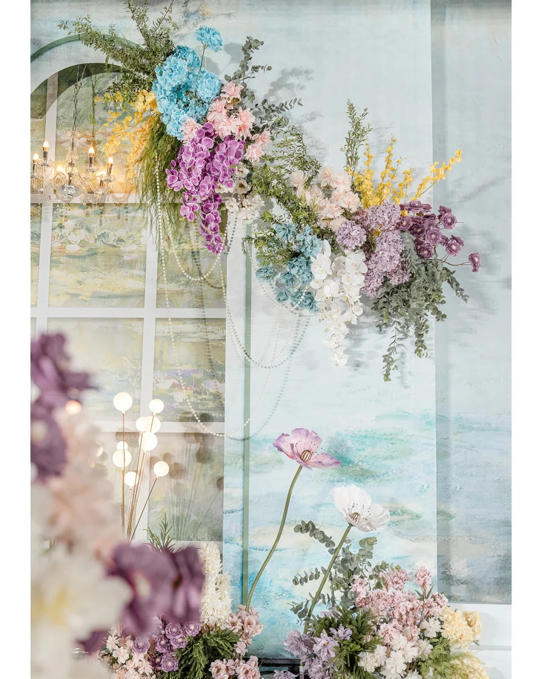🌸 Monet Garden Wedding Inspiration with Pastel Florals, Crystal Ceiling Decor and Soft French Romance