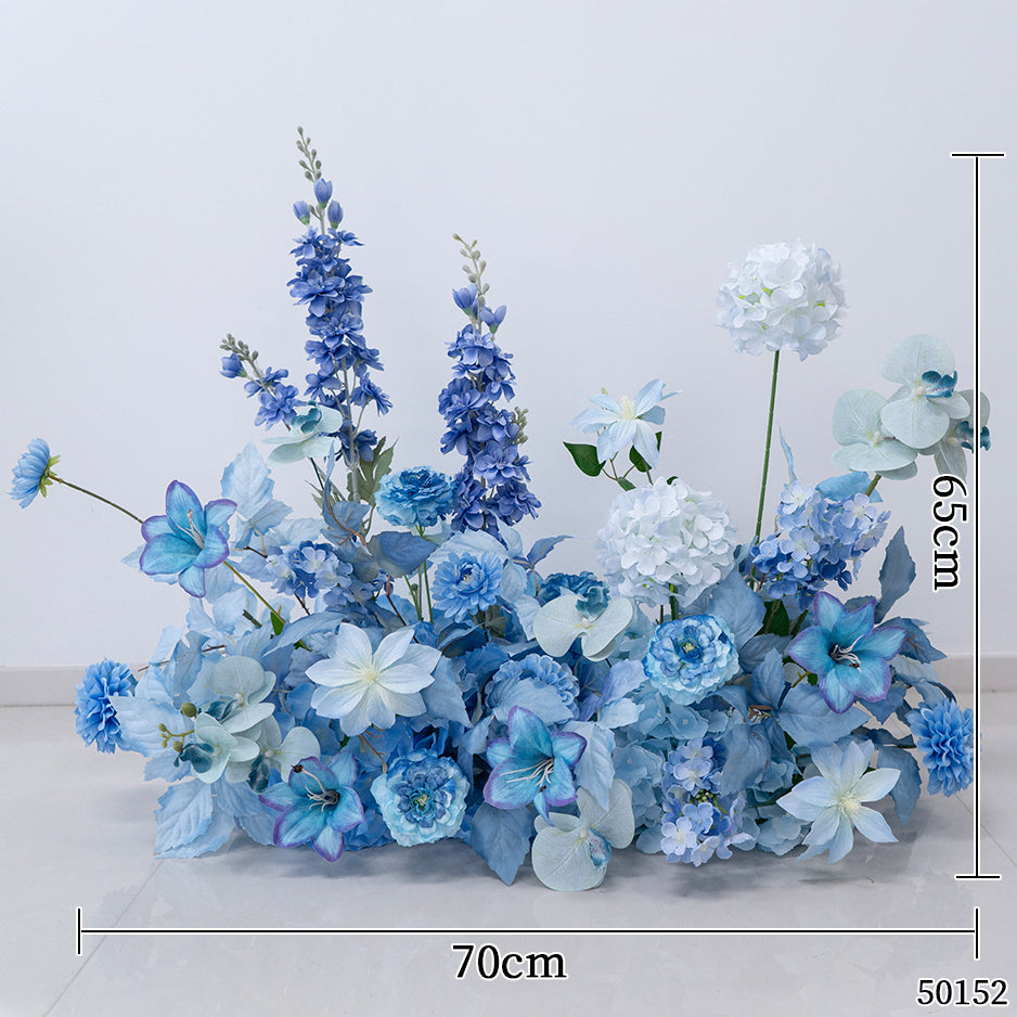 Pfirsich-weißes Kunstblumenarrangement – Romantisches Event-Tisch- und Schild-Styling-Set FA-263