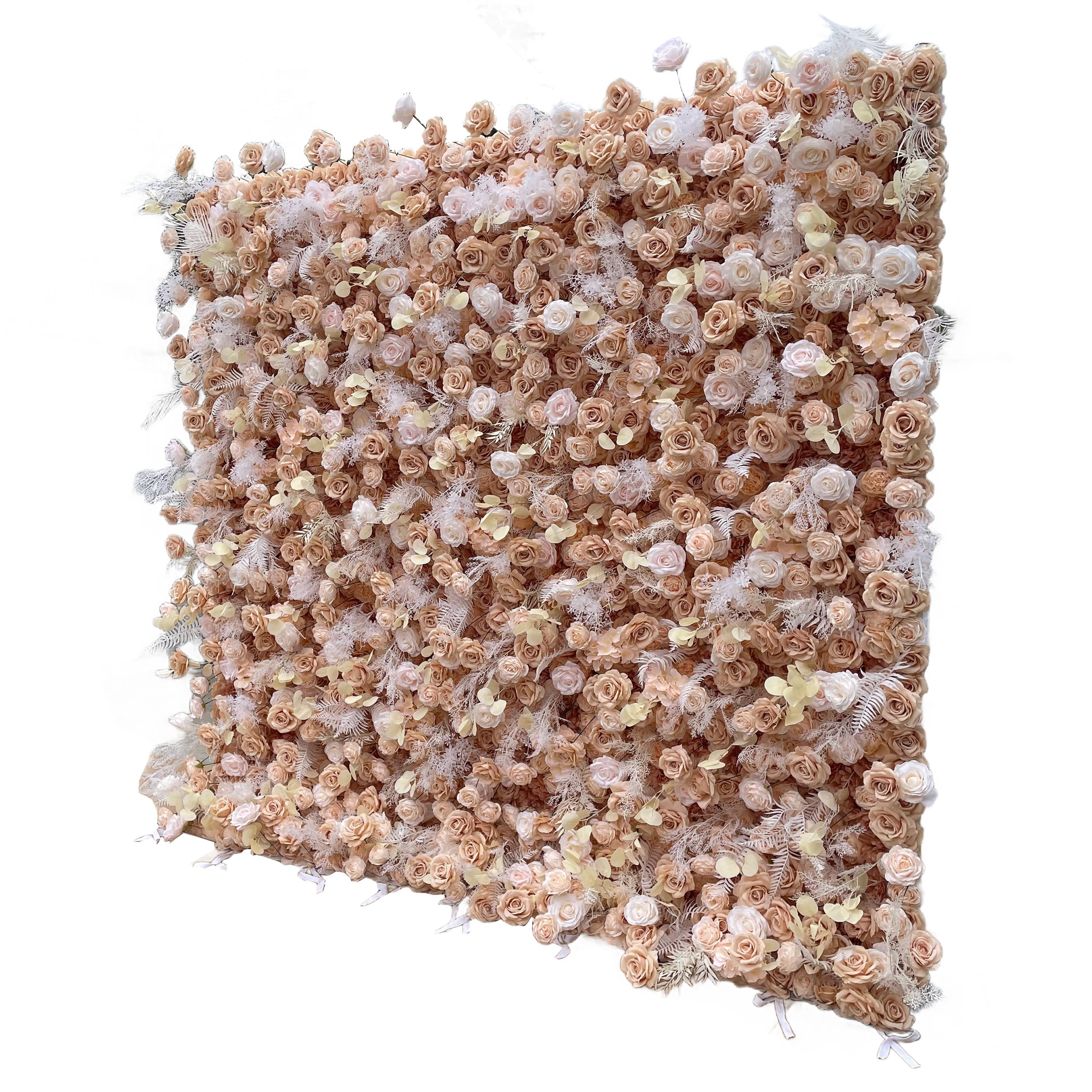 Valar Flower 5D 그라데이션 인공 꽃 배경: 분홍색과 흰색 장미 그라데이션으로 장식된, 이벤트 및 장식에 완벽한 - VF-809