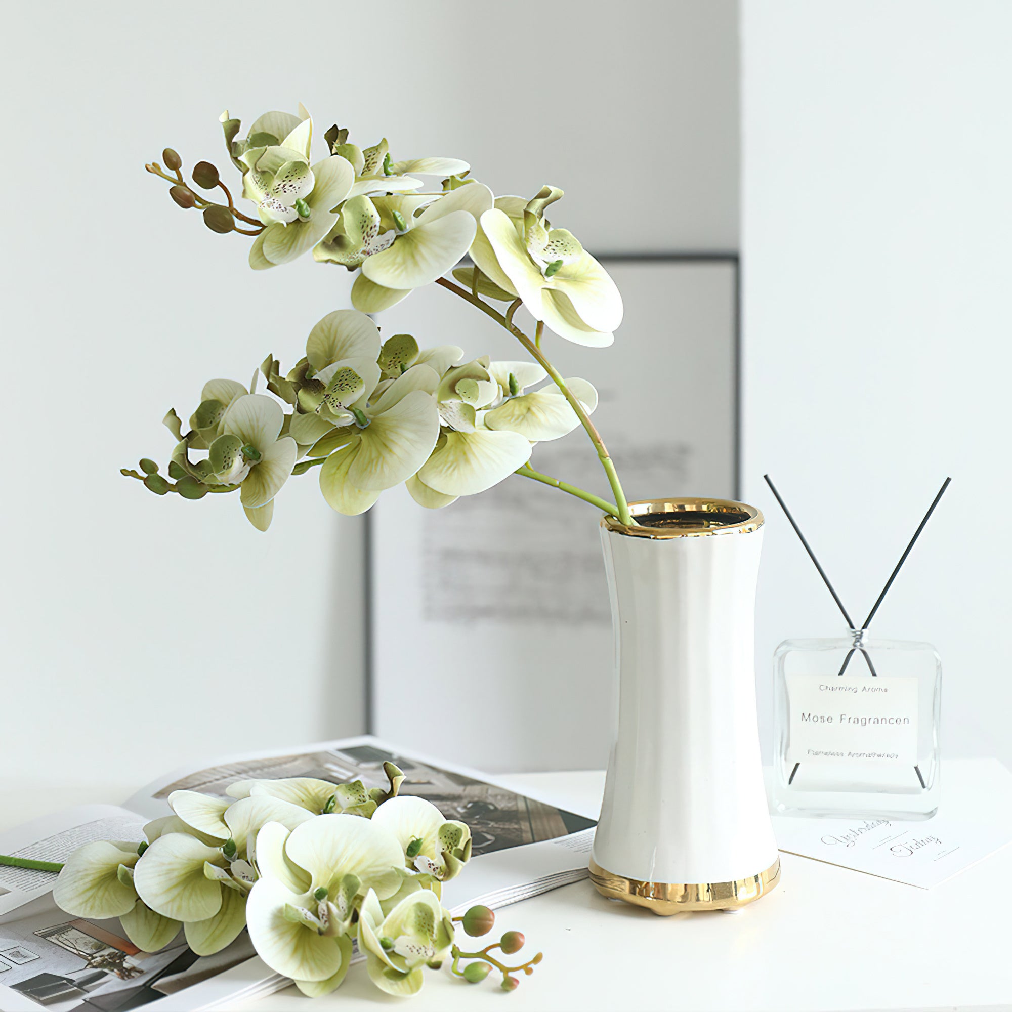 ValarFlower Personalized 3D Printed Multicolor Orchids, 7-Heads Phalae