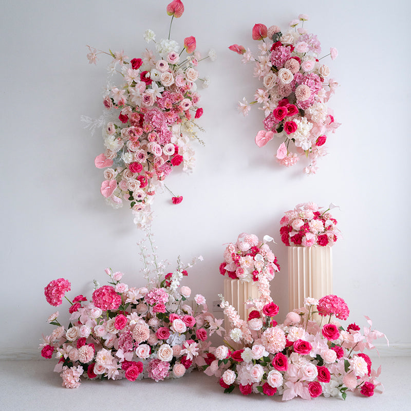 Romantic Faux Flower Wall Set for Wedding Backdrop | Ceremony and Event Floral Decorations FA-268