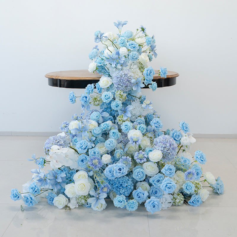 Valar Flower Blue and White Waterfall Artificial Floral Arrangement for Wedding Table Decor FA-308