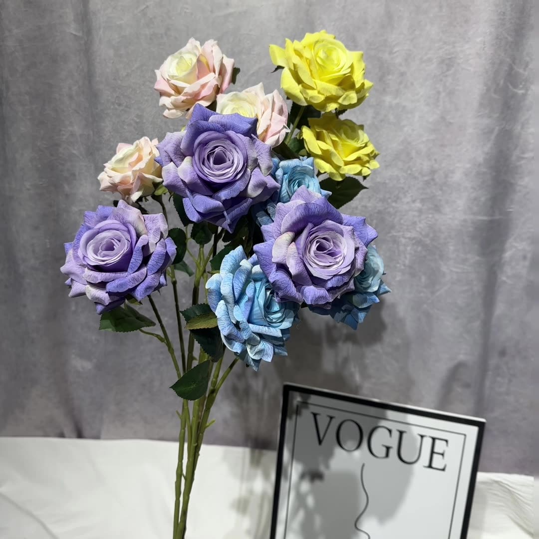 Luxury Realistic Rose Stem – Multilayer Silk Flower for Romantic Home & Wedding Decor FS-1030