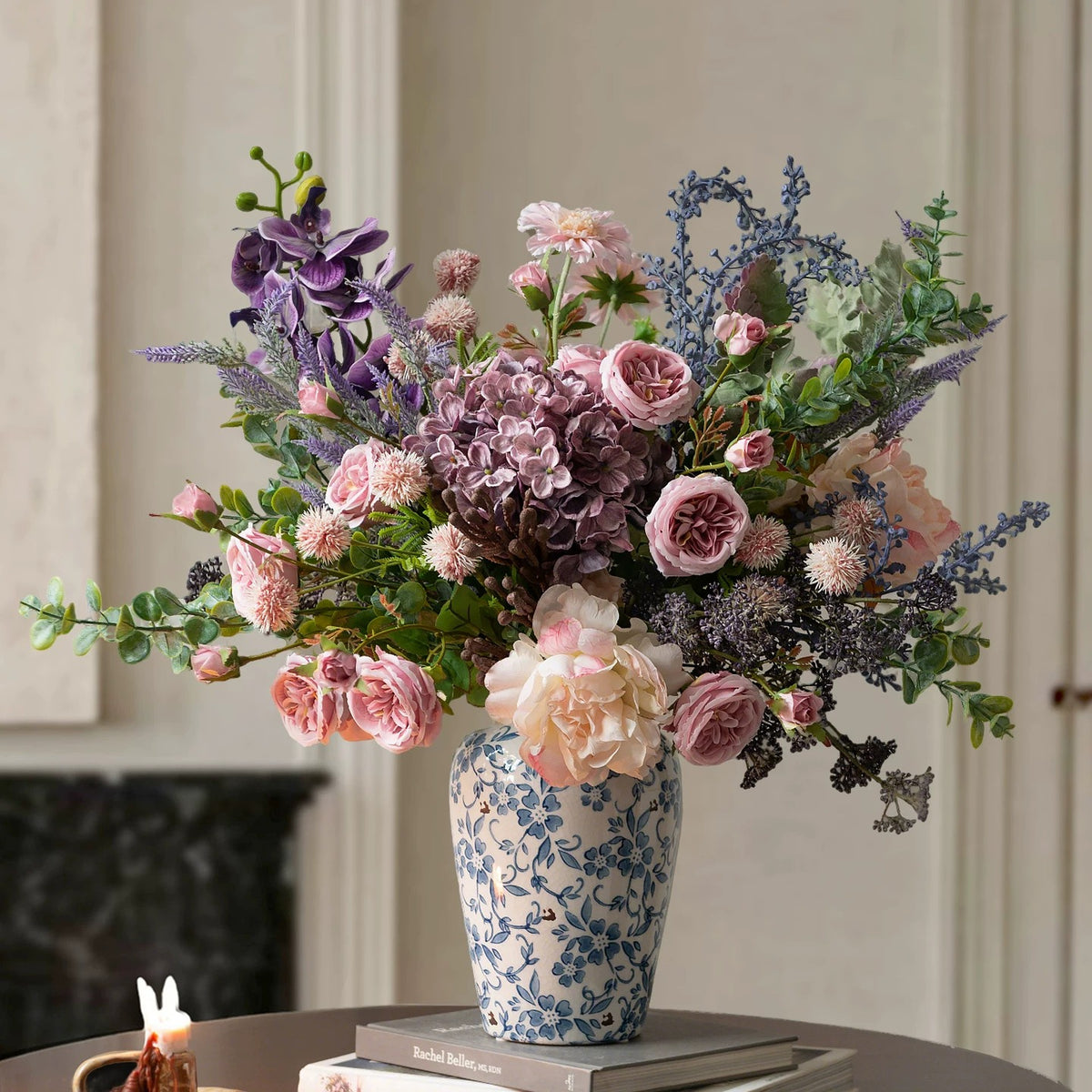 Elegantes Blumenstrauß-Arrangement mit Herbstmotiv | Luxuriöse Kunstblumen für Hochzeiten und Inneneinrichtung VB-113 (ohne Vase)
