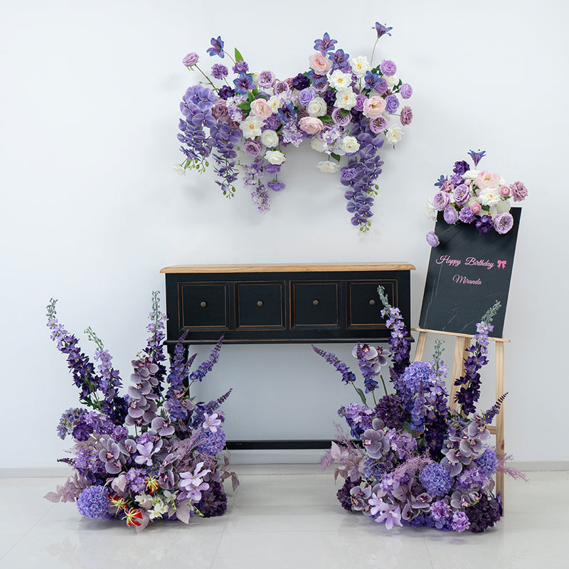 Valar Flower Elegant Purple Artificial Flower Set – Faux Floral Decoration for Birthday, Wedding & Event Backdrop FA-284