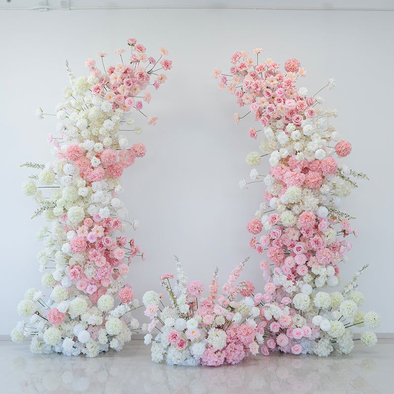Arco de Cuerno Rosa Romántico Valar, Fondo Floral Artificial, Decoración para Propuestas y Ceremonias de Boda, Prop Elegante para Fotografía de Eventos VA-341