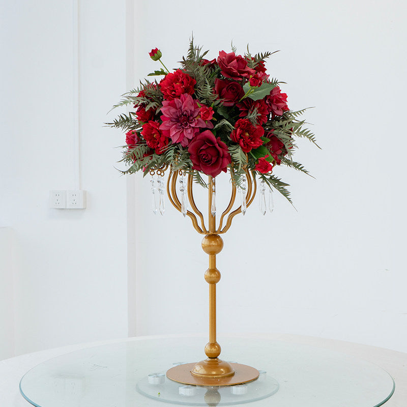 ValarFlower Luxury Artificial Floral Centerpiece, Elegant Faux Flower Table Arrangement, Wedding Reception Decor, Event Decoration TF-132