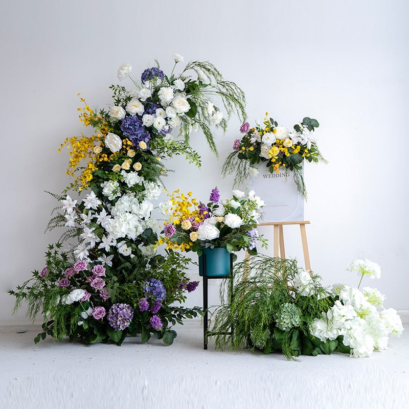 Eleganter Blumenbogen in Mondform für die Hochzeitszeremonie – Künstlicher Blumenbogen für Hochzeiten, Veranstaltungen und besondere Anlässe