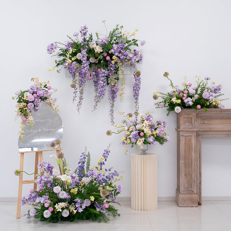 Valar Flower Whimsical Wisteria-Inspired Artificial Floral Set for Wall & Table Decor FA-292