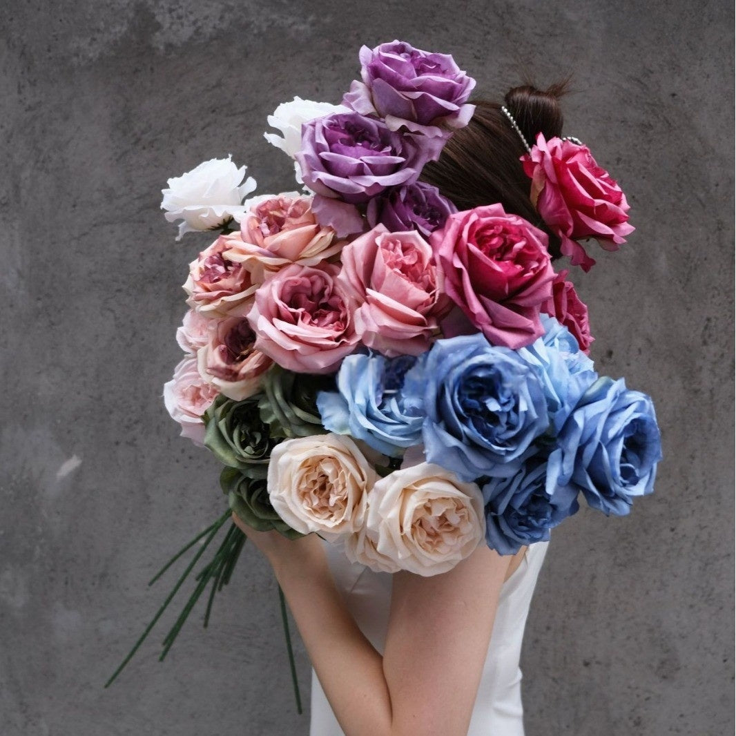 Single Stem Faux Rose – Multicolor Artificial Bloom for DIY Arrangements & Home Styling FS-1017