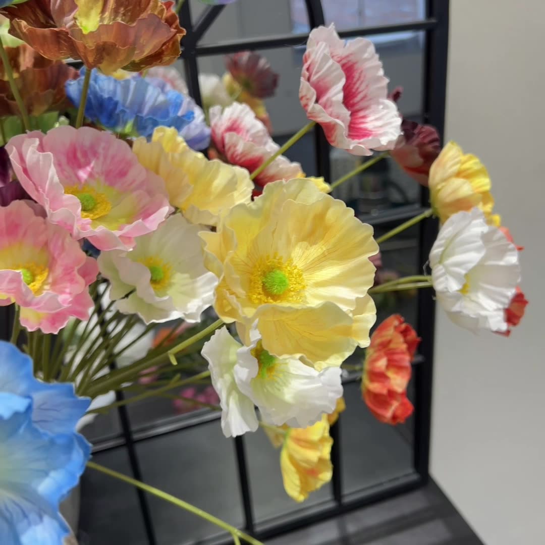 Conjunto de Flores Artificiales Negras y Rosas – Decoración Moderna para Fondo de Fiesta de Cumpleaños con Arreglo Floral Falso FA-255