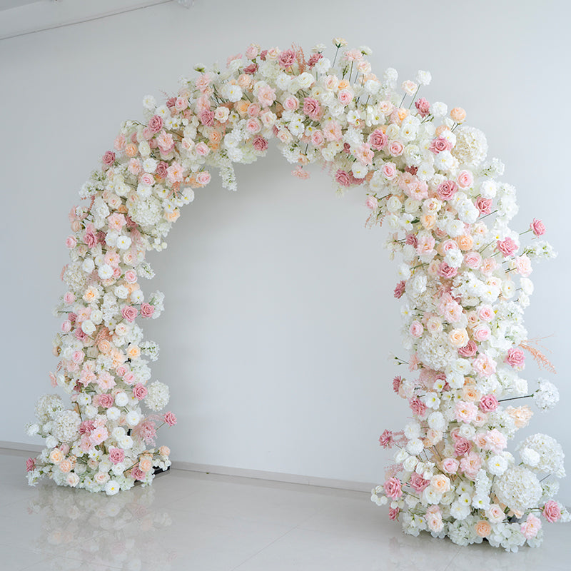 Eleganter Blumenbogen in Mondform für die Hochzeitszeremonie – Künstlicher Blumenbogen für Hochzeiten, Veranstaltungen und besondere Anlässe
