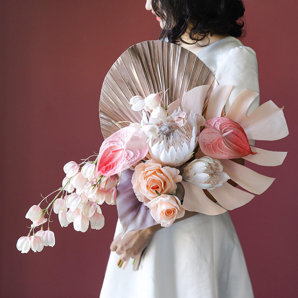 Modern Sculptural Faux Flower Arrangement | Luxury Artistic Floral Centerpiece for Weddings, Hotels & Home Decor VB-209 (Without Vase)