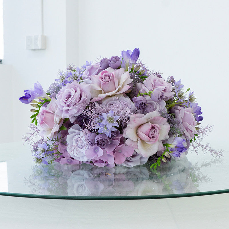 ValarFlower Artificial Table Flower Arrangement, Wedding Centerpiece Decor, Pink Purple Blue Red Floral Table Arrangement TF-123