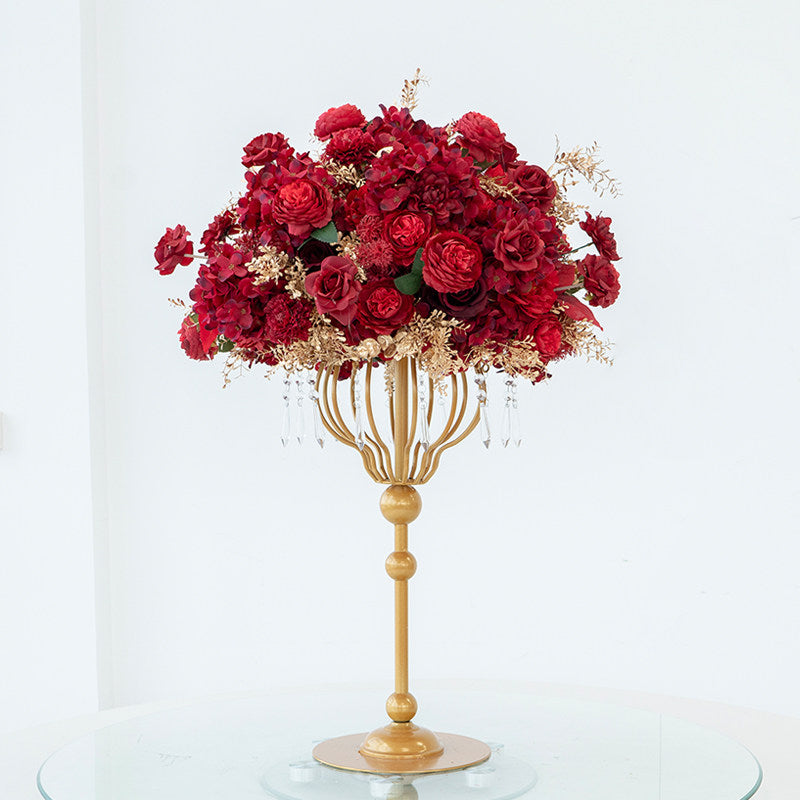 ValarFlower Luxury Artificial Floral Centerpiece, Elegant Wedding Table Arrangement, Romantic Reception Party Decor TF-131
