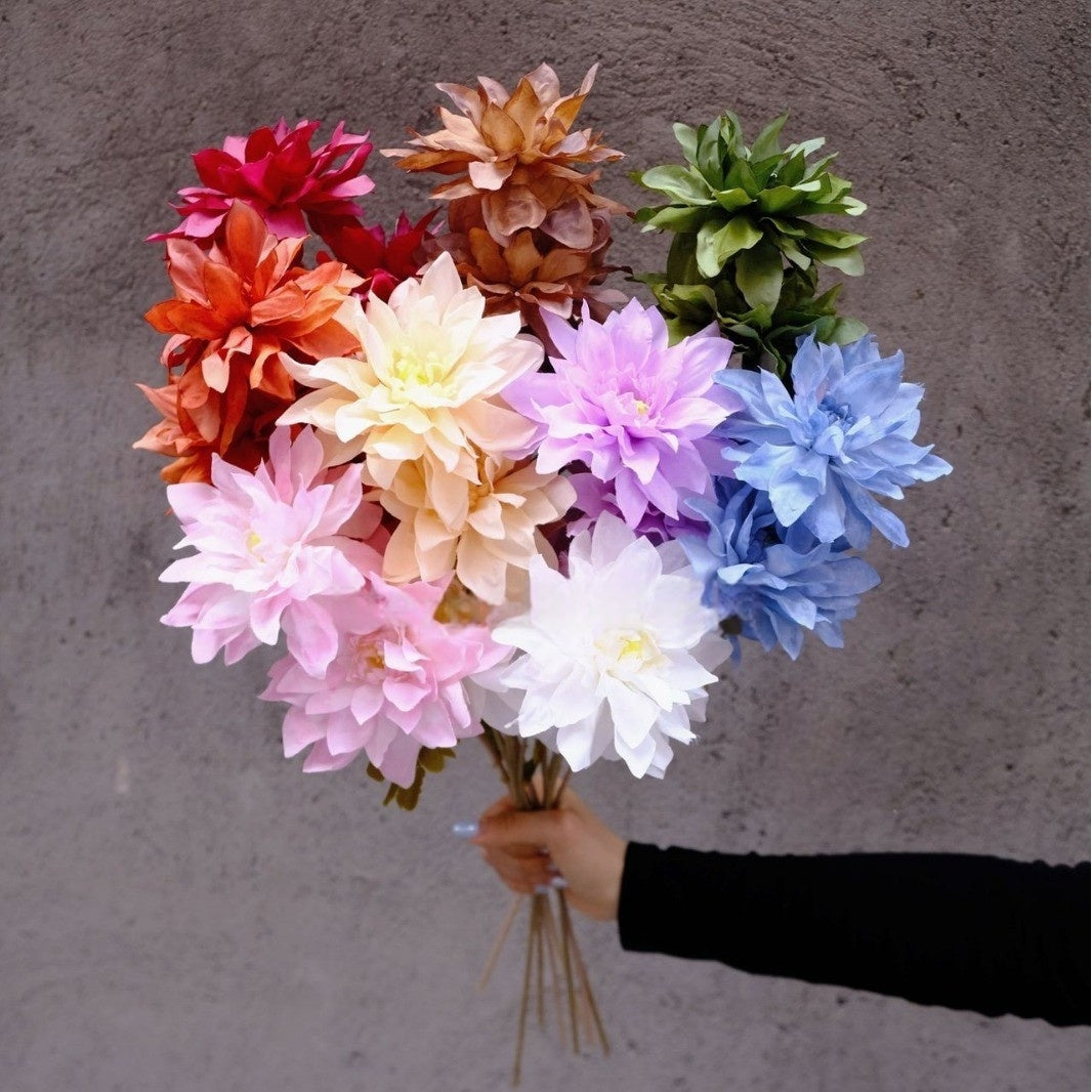 Valar Flower Oil Painting Dahlia – Realistic Artificial Bloom for Artistic Home Decor & Event Styling FS-1059