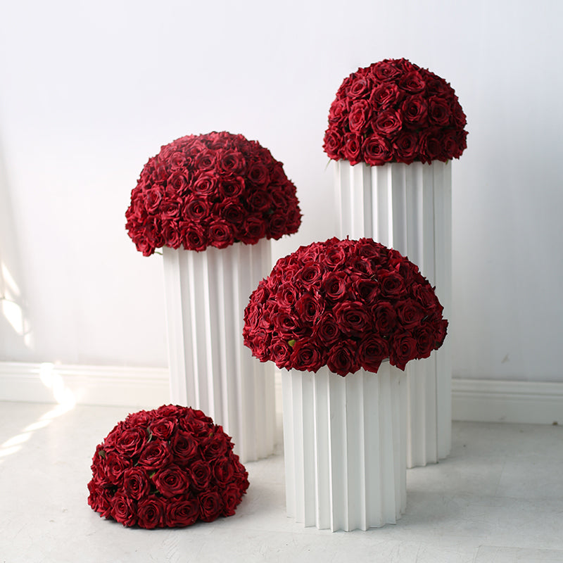 Centro de mesa de rosa artificial en forma de bola floral pura para bodas, decoración de eventos y estilismo de lugares FA-227