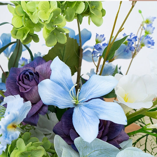 ValarFlower Mini Artificial Floral Arrangement in Vase for Table Centerpiece, Home Decor, Wedding Reception & Party Table Decoration VB-250