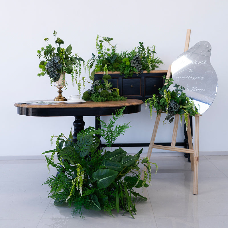 Arreglo de flores artificiales en durazno y blanco – Conjunto romántico para mesa de evento y decoración de señalización FA-263