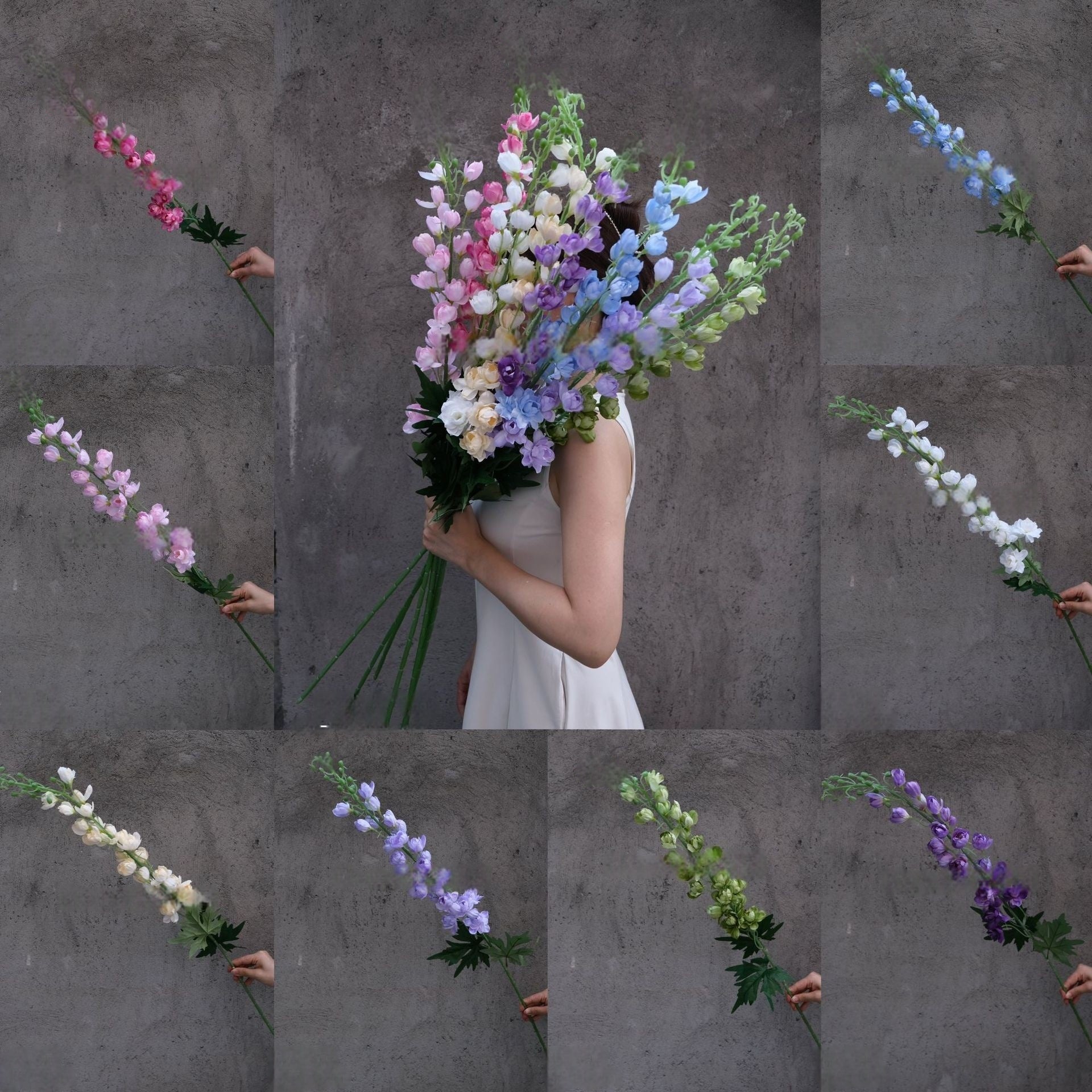 우아한 파란색과 흰색 꽃 장식 결혼식 아치, 인공 꽃 배열, 의식 배경 및 이벤트 장식 FA-211