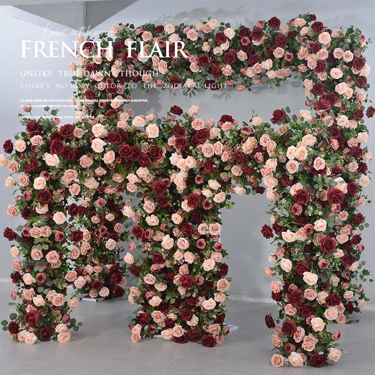 Artificial Rose Wedding Arch Elegant Floral Backdrop for Ceremony, Reception, and Event Decorations VA-327