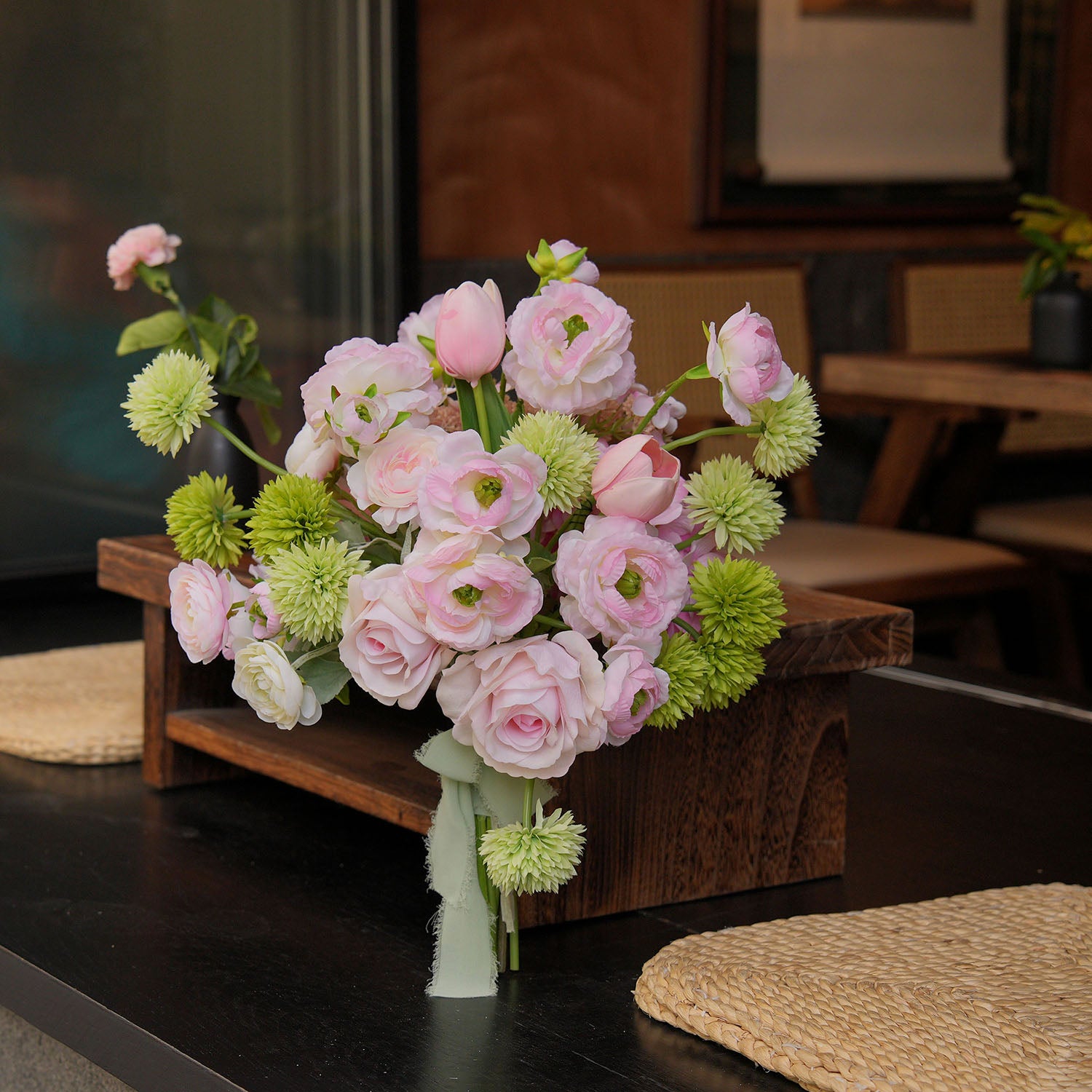 Elegant Faux Floral Bouquet Set | Realistic Artificial Flowers for Wedding, Gift, or Home Decor VB-206 (Without Vase)