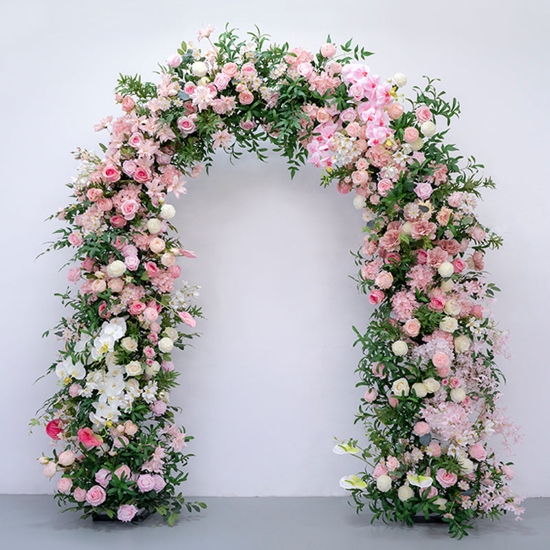 Arco Floral Artificial Inspirado en el Arcoíris – Fondo de Boda Impactante con Bloques de Color Audaces VA-368