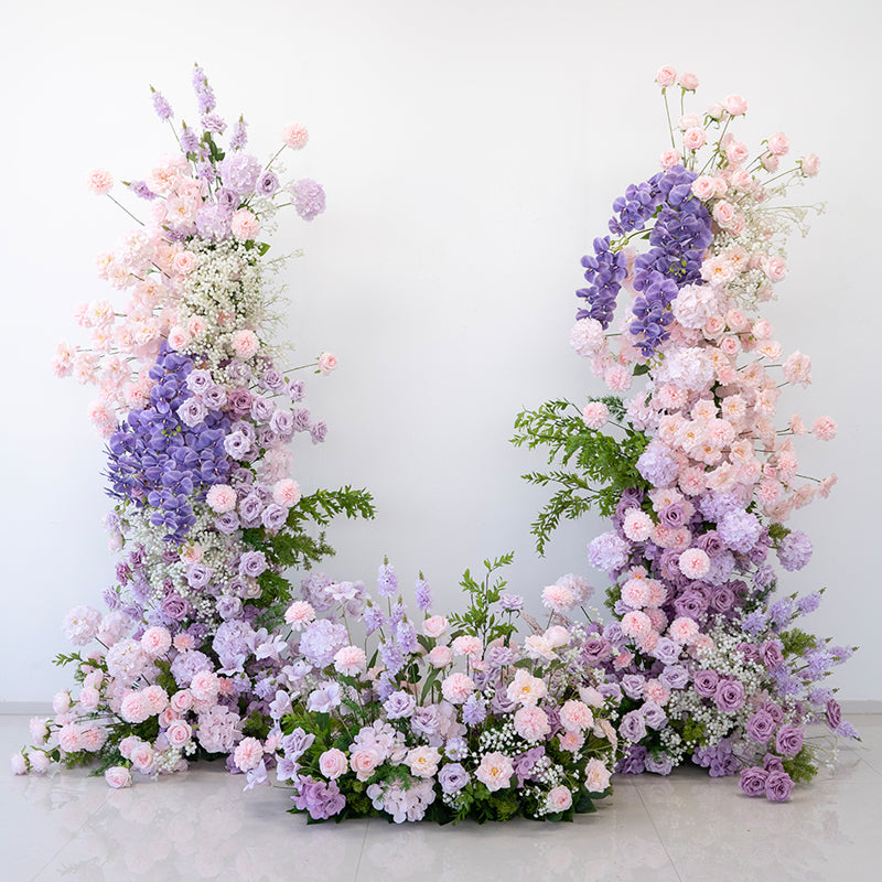 Eleganter Blumenbogen in Mondform für die Hochzeitszeremonie – Künstlicher Blumenbogen für Hochzeiten, Veranstaltungen und besondere Anlässe