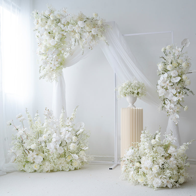 Timeless White Artificial Flower Collection – Elegant Wedding Backdrop & Welcome Area Decoration FA-248