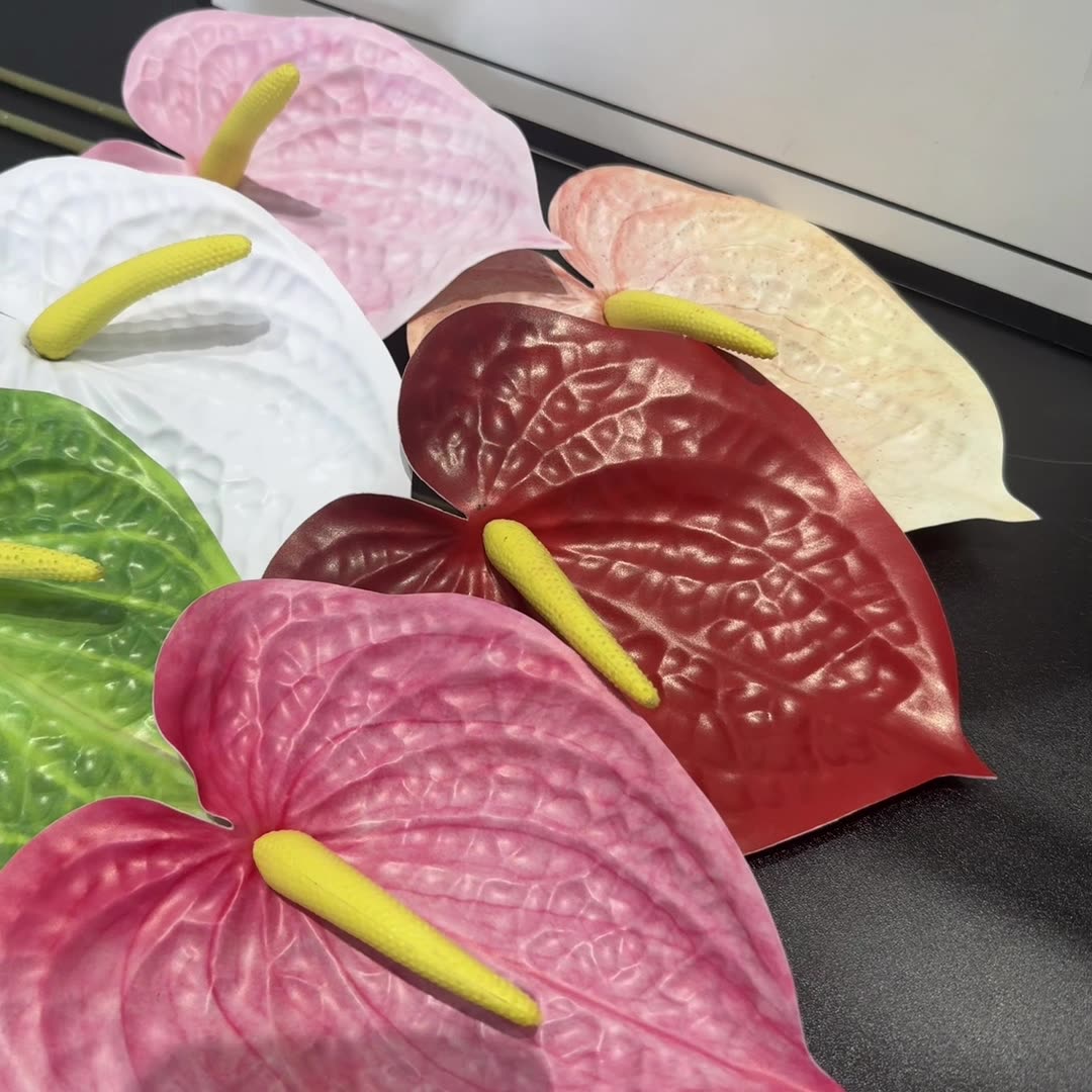 Artificial Anthurium Flower – Realistic Red Heart-Shaped Bloom for Home & Event Styling FS-1047