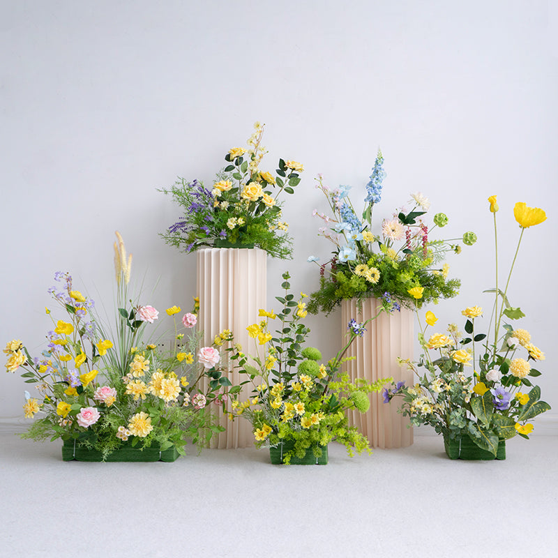 Valar Flower Monet-Inspired Yellow Floral Decoration Set – Artificial Flower Arrangements for Event Displays, Showroom, and Photo Backdrops FA-272