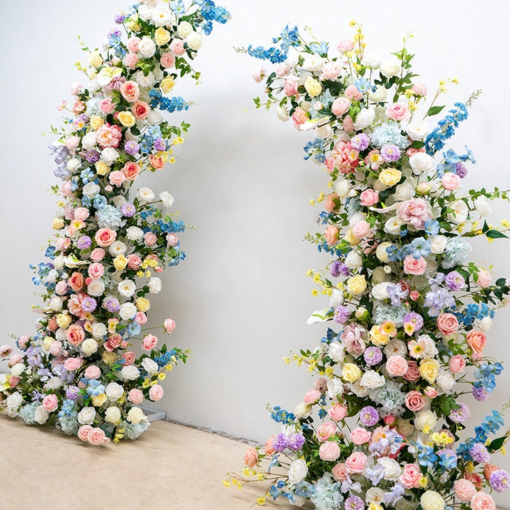 Eleganter Blumenbogen in Mondform für die Hochzeitszeremonie – Künstlicher Blumenbogen für Hochzeiten, Veranstaltungen und besondere Anlässe