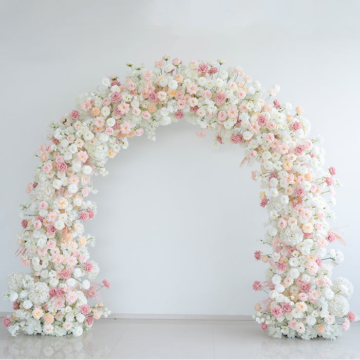 Arco Floral Artificial Inspirado en el Arcoíris – Fondo de Boda Impactante con Bloques de Color Audaces VA-368