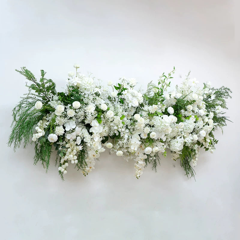 ValarFlower White Green Artificial Flower Arrangement Set, Wedding Ceremony Backdrop and Aisle Floral Decor FA-381