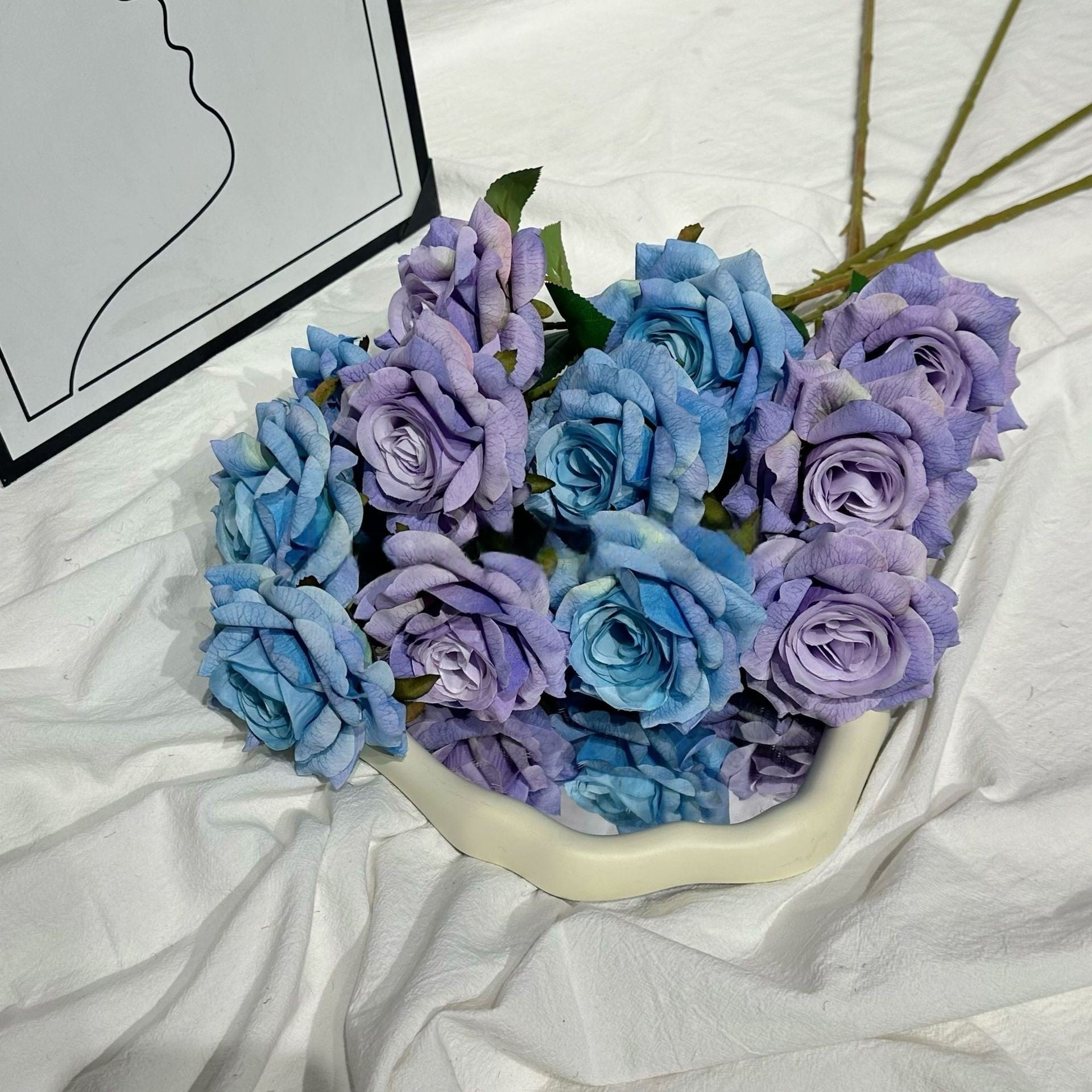 Luxury Realistic Rose Stem – Multilayer Silk Flower for Romantic Home & Wedding Decor FS-1030