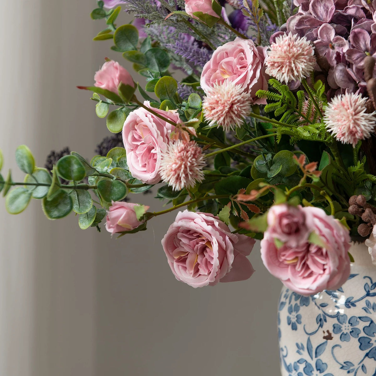 Elegantes Blumenstrauß-Arrangement mit Herbstmotiv | Luxuriöse Kunstblumen für Hochzeiten und Inneneinrichtung VB-113 (ohne Vase)