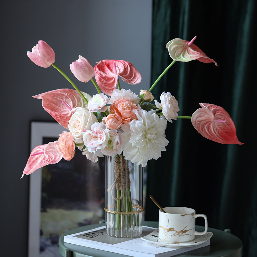 Elegant Faux Floral Table Arrangement | Modern Artificial Flower Centerpiece for Home & Office Decor VB-214 (Without Vase)