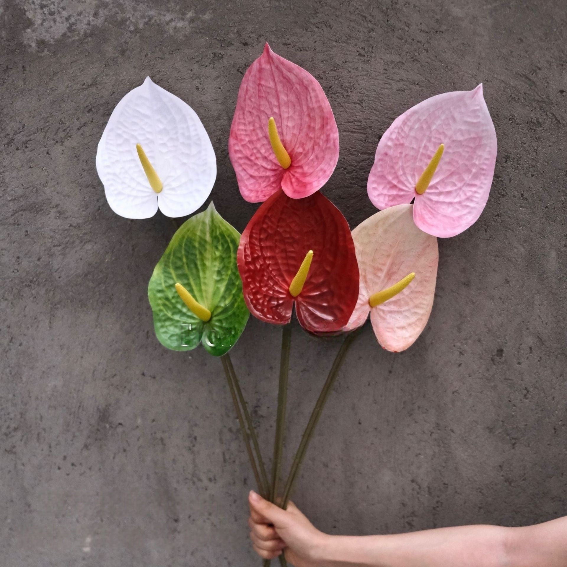 Artificial Anthurium Flower – Realistic Red Heart-Shaped Bloom for Home & Event Styling FS-1047