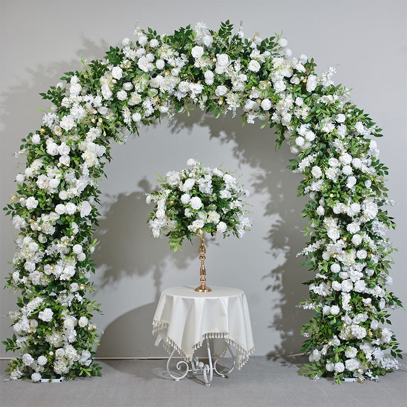 Eleganter Blumenbogen in Mondform für die Hochzeitszeremonie – Künstlicher Blumenbogen für Hochzeiten, Veranstaltungen und besondere Anlässe