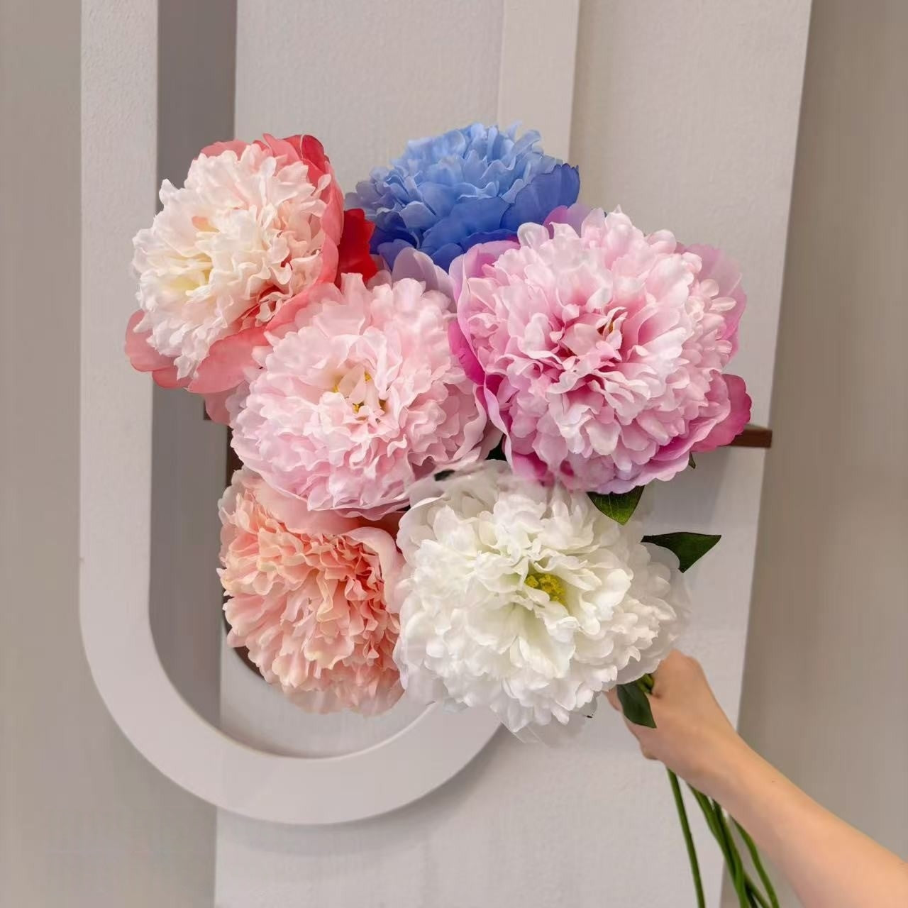 Single Stem Faux Peony – Multi-Layer Silk Flower for Home & Wedding Decor FS-1032