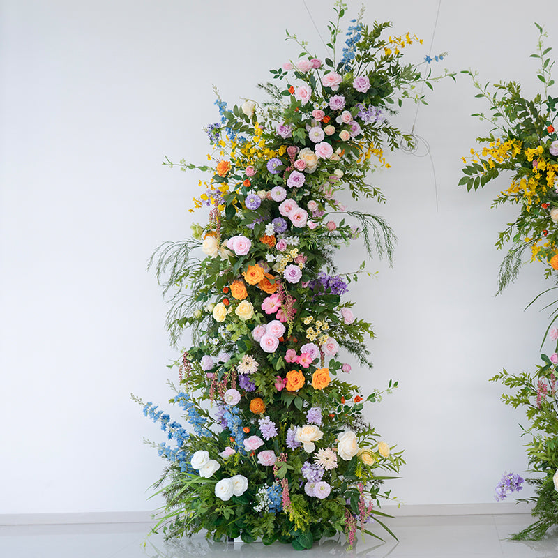 Eleganter Blumenbogen in Mondform für die Hochzeitszeremonie – Künstlicher Blumenbogen für Hochzeiten, Veranstaltungen und besondere Anlässe