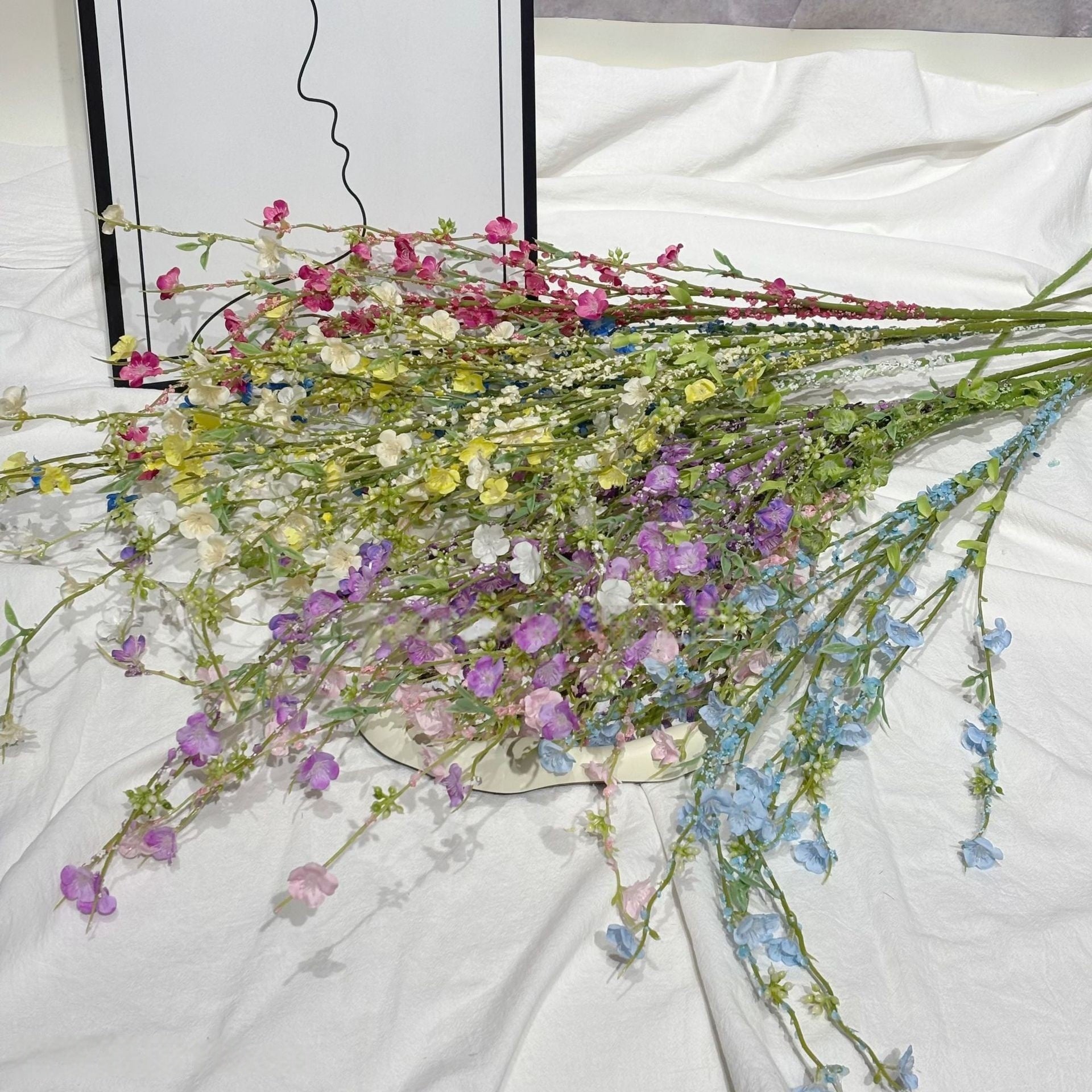 Faux Mini Blossom Willow Stem – Whimsical Snowy Bloom for Floral Arrangements FS-1051