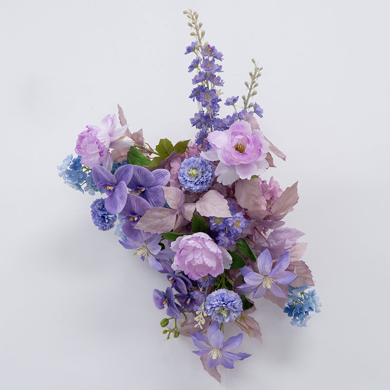 Pfirsich-weißes Kunstblumenarrangement – Romantisches Event-Tisch- und Schild-Styling-Set FA-263