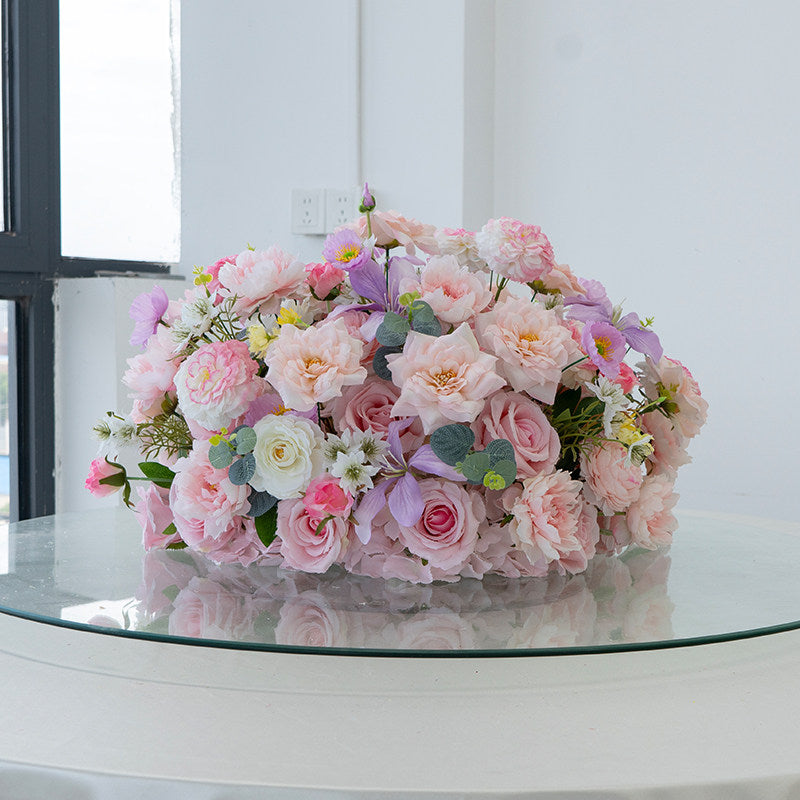 Arreglo Floral Artificial para Decoración de Bodas, Accesorio de Boda Hecho a Mano, Flores Artificiales para Pasillo de Boda al Aire Libre, Decoración de Escenario y Arreglo de Bola Floral TF-110