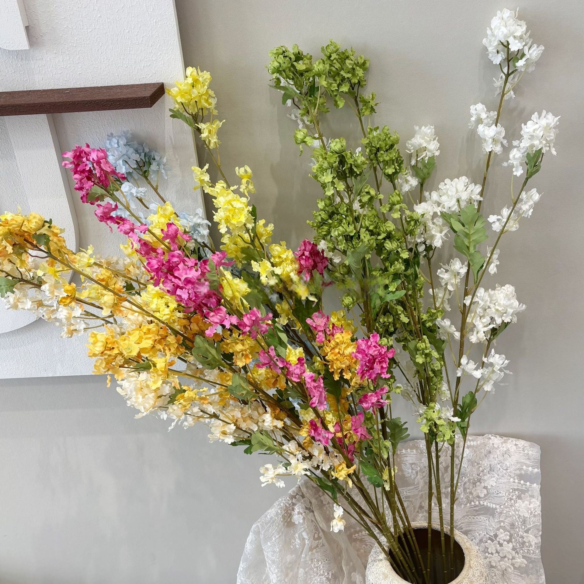 우아한 파란색과 흰색 꽃 장식 결혼식 아치, 인공 꽃 배열, 의식 배경 및 이벤트 장식 FA-211