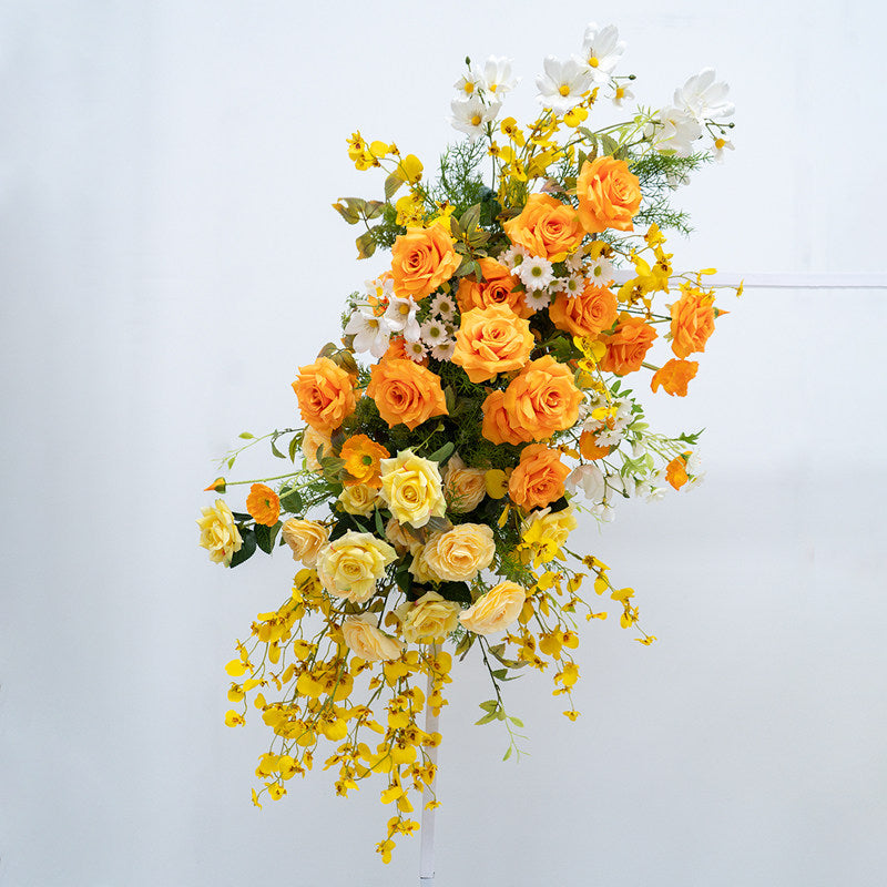 Frühlingsinspiriertes Kunstblumen-Set – Blaues und gelbes Kunstblumen-Set für Veranstaltungen FA-264