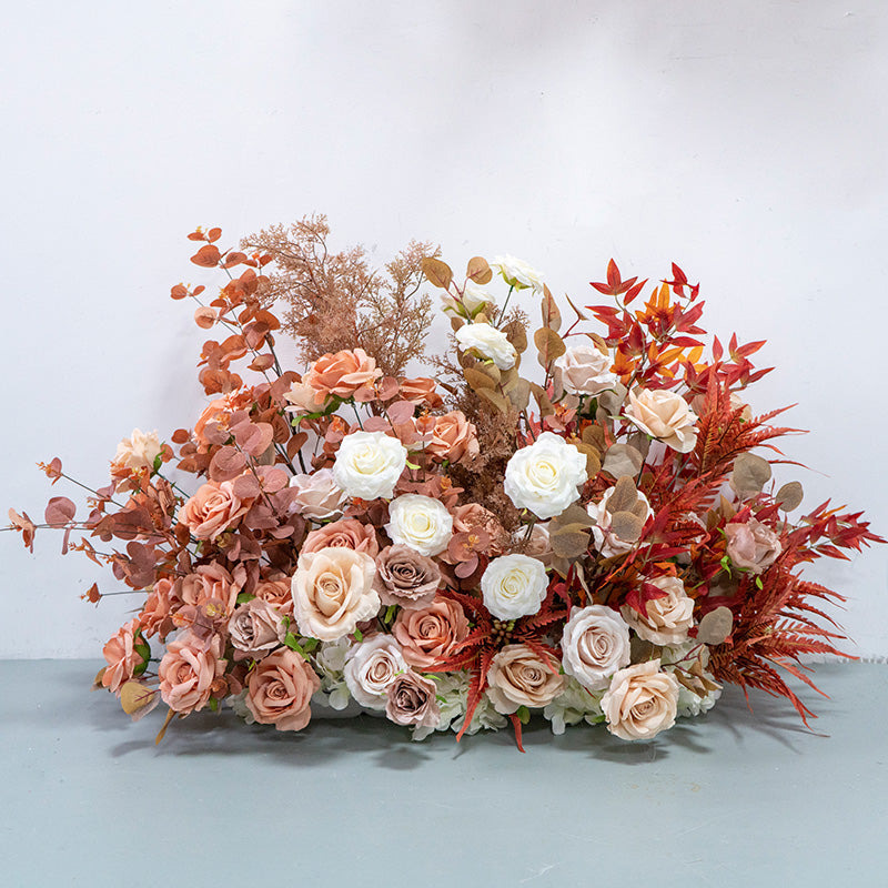 Rust Rose Artificial Flower Decor – Boho Fall Wedding Welcome & Centerpiece Arrangement FA-259