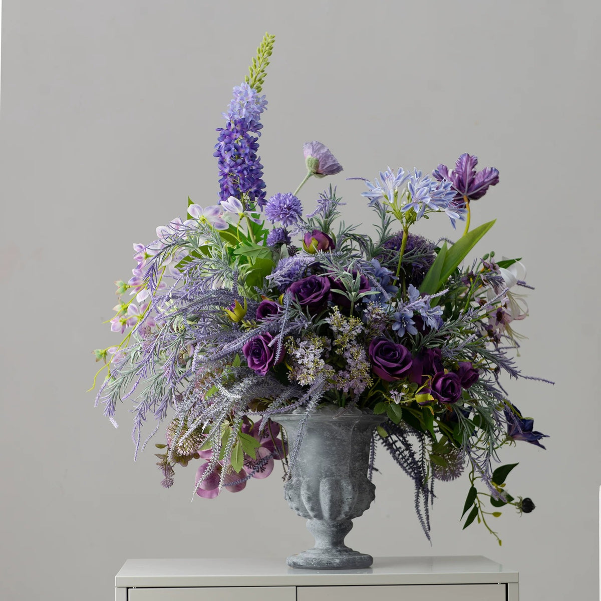 ValarFlower Purple Artificial Bridal Bouquet, Lavender Hydrangea Wedding Bouquet with Orchid and Wildflower Accents VB-271