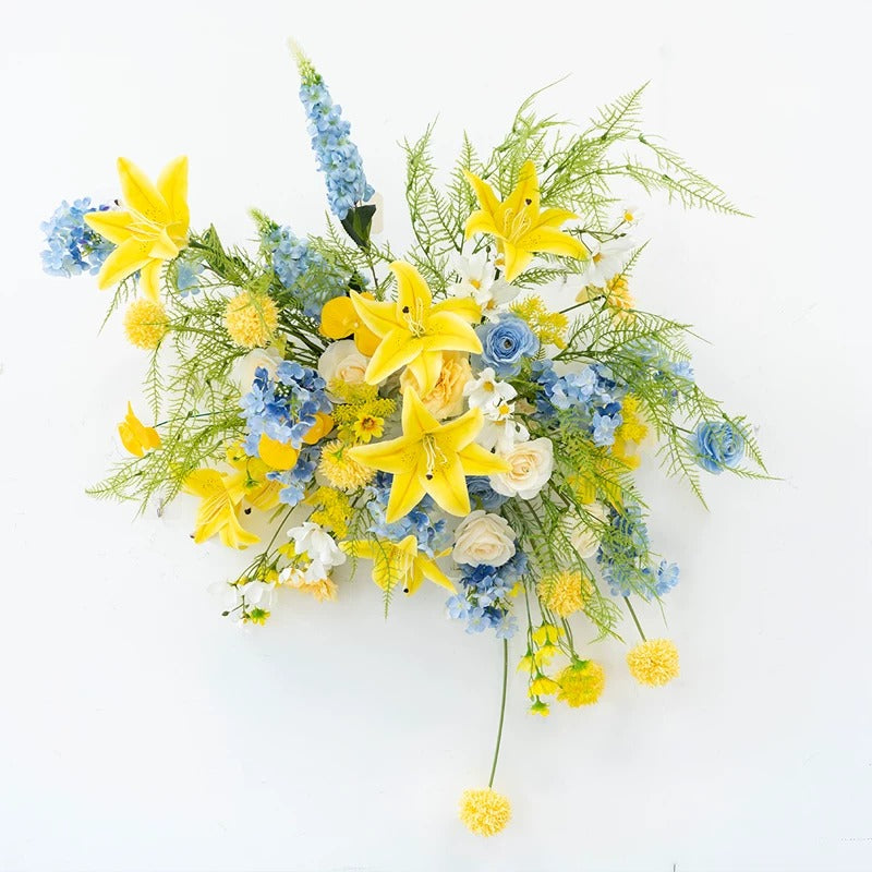 Arreglo de flores artificiales en durazno y blanco – Conjunto romántico para mesa de evento y decoración de señalización FA-263